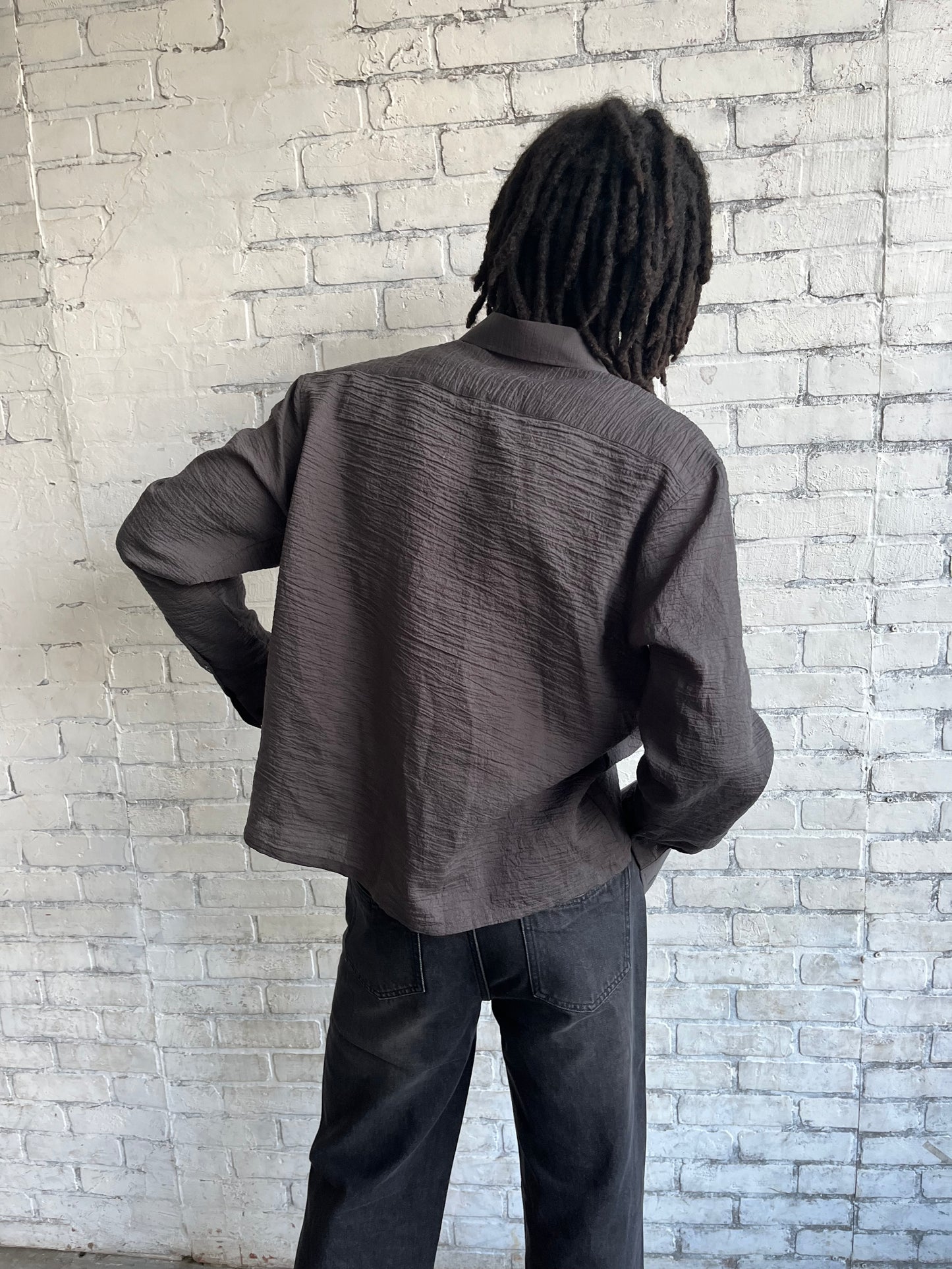 parchment dress shirt soot grey