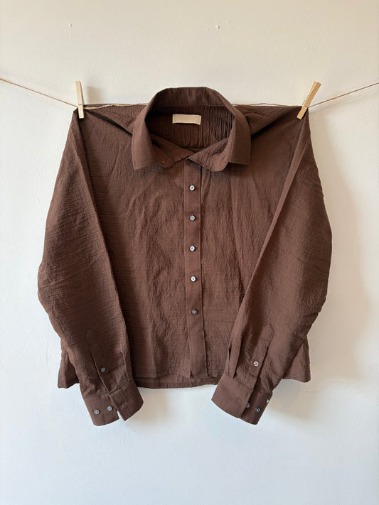parchment dress shirt oak brown