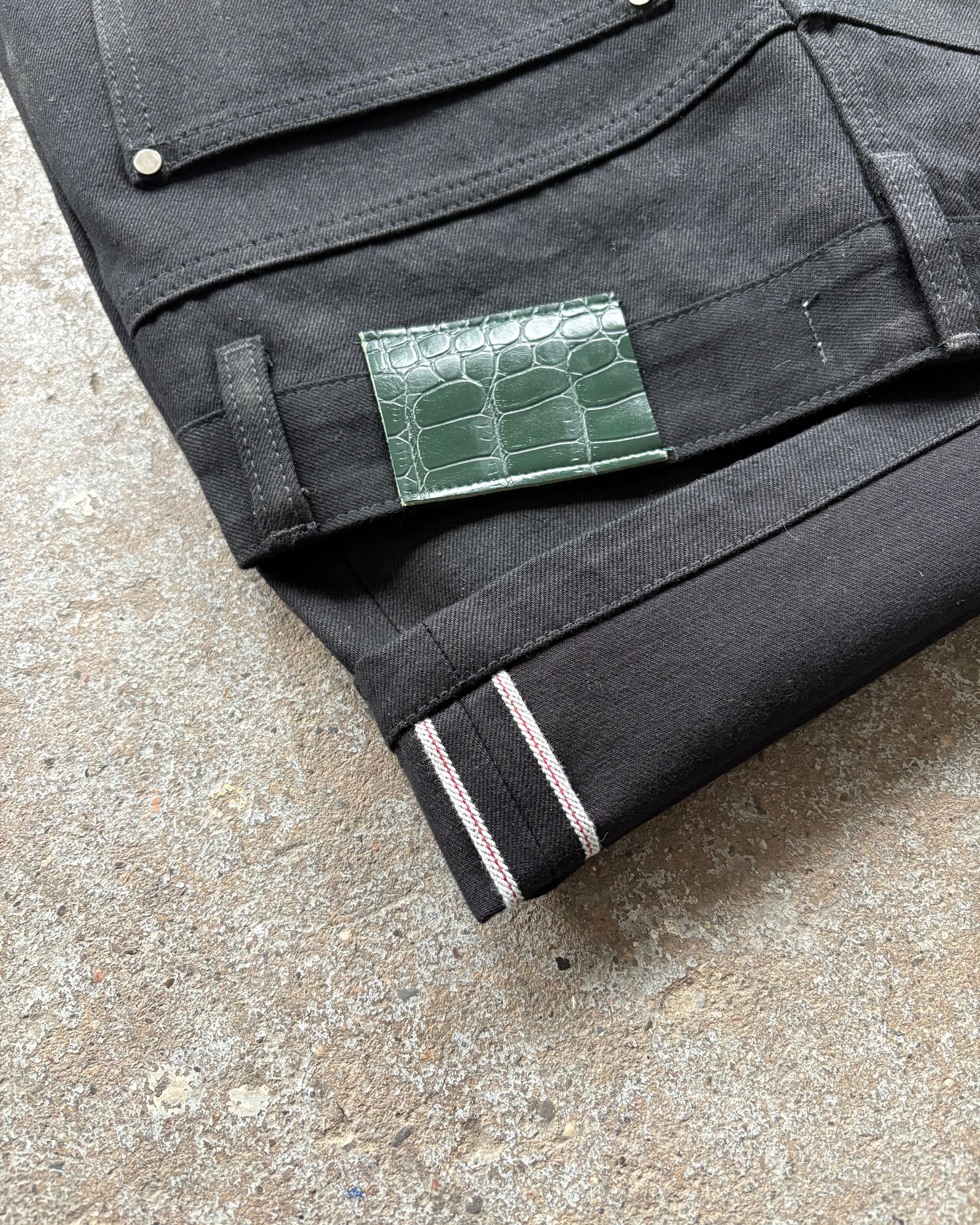 Crocodile Japanese Selvedge Jet Black