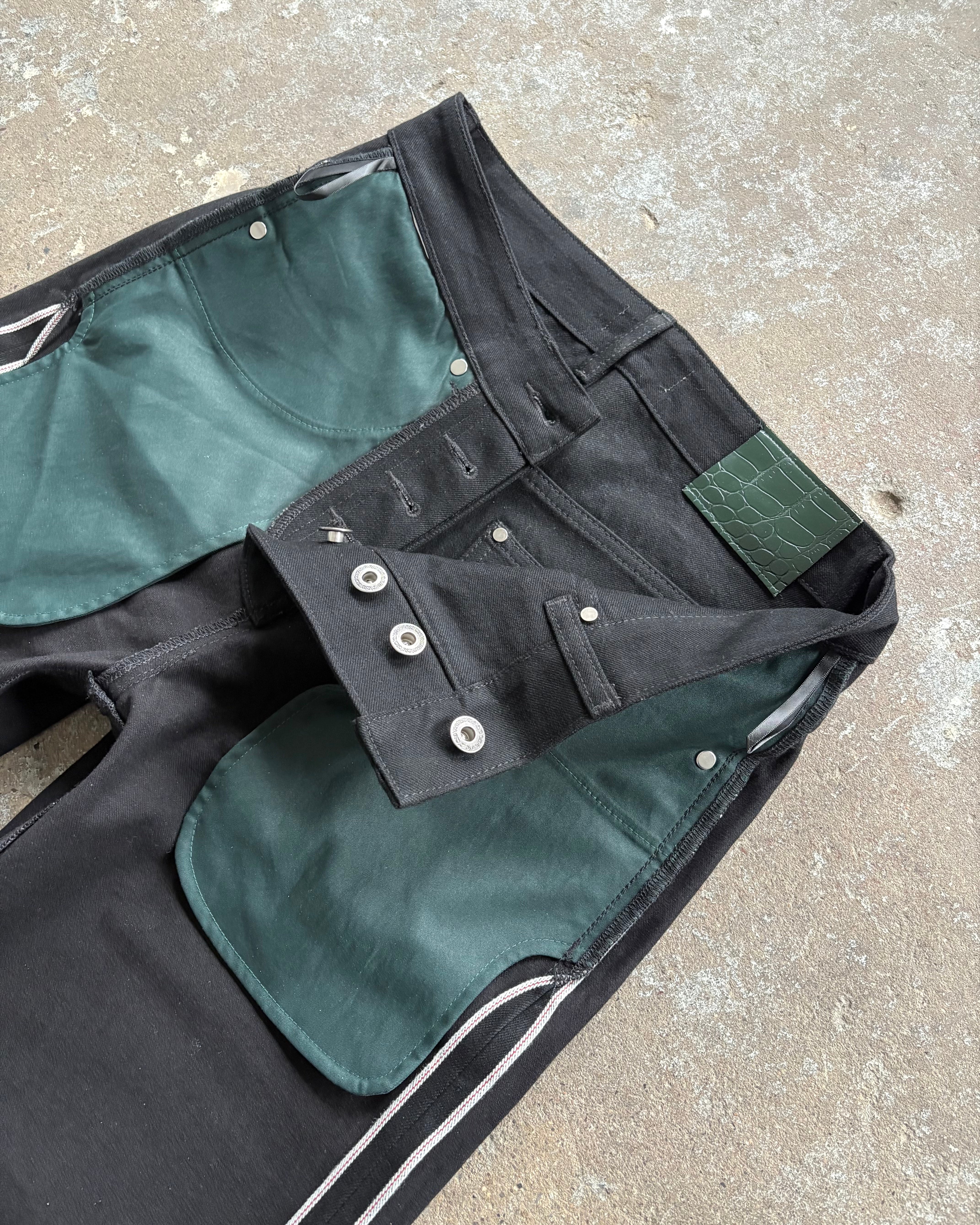 Crocodile Japanese Selvedge Jet Black